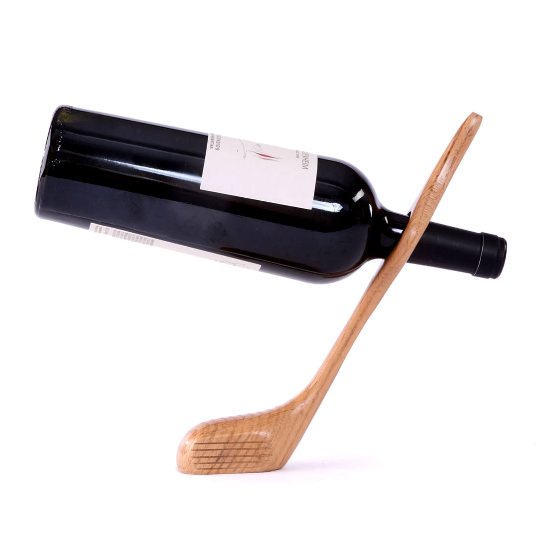 Oenophilia Wine Bottle Accessories Oak Golf Club Wine Balancer 1 Oenophilia Wine Bottle Accessories Oak Golf Club Wine Balancer