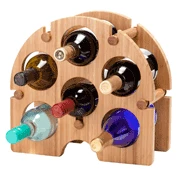 Shopwinestuff Bamboo Arch Rack- 6 Bottle