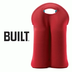 Built NY Double Wine Bottle Carrier Cranberry Wine Carry Bags