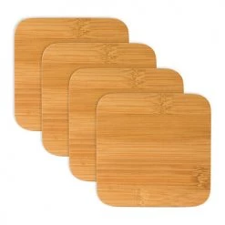 Wine Glass Accessories True Fabrications Bamboo Coasters Set