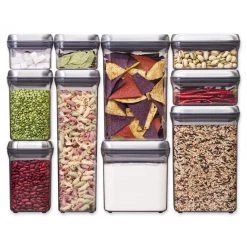 OXO Good Grips 10-Piece Food Storage Pop Container In Stainless Steel Organize With OXO