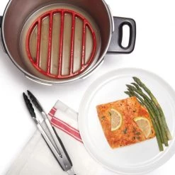 OXO Silicone Pressure Cooker Roasting Rack In Red Cook With OXO