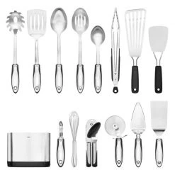 OXO 15-Piece Stainless Steel Kitchen Utensil Set Cook With OXO 16 OXO 15-Piece Stainless Steel Kitchen Utensil Set Cook With OXO