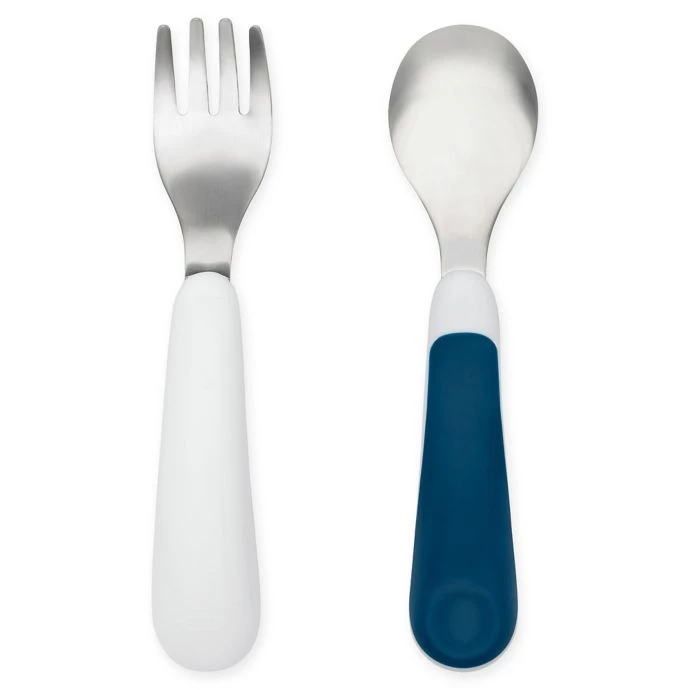 OXO Tot Fork And Spoon Set In Navy OXO Tot Baby & Toddler 1 OXO Tot Fork And Spoon Set In Navy OXO Tot Baby & Toddler