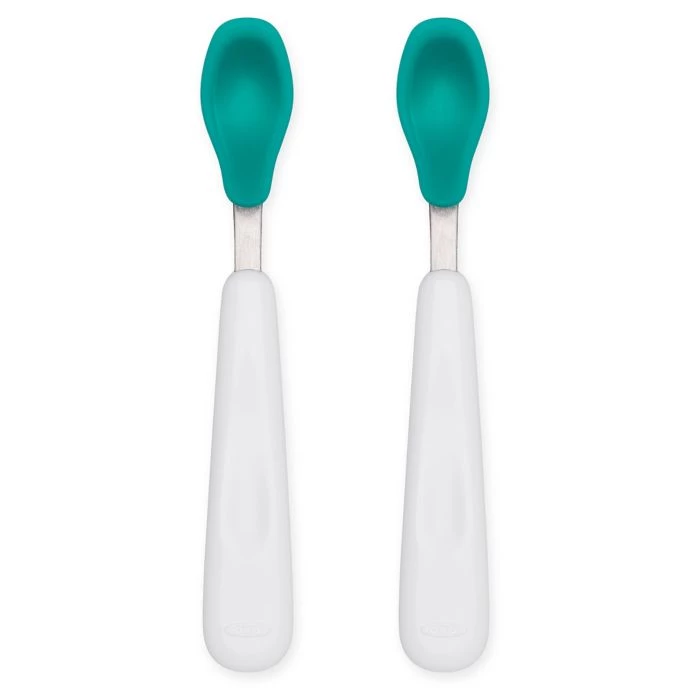 OXO Tot Baby & Toddler OXO Tot Feeding Spoons In Teal (Set Of 2) 1 OXO Tot Baby & Toddler OXO Tot Feeding Spoons In Teal (Set Of 2)