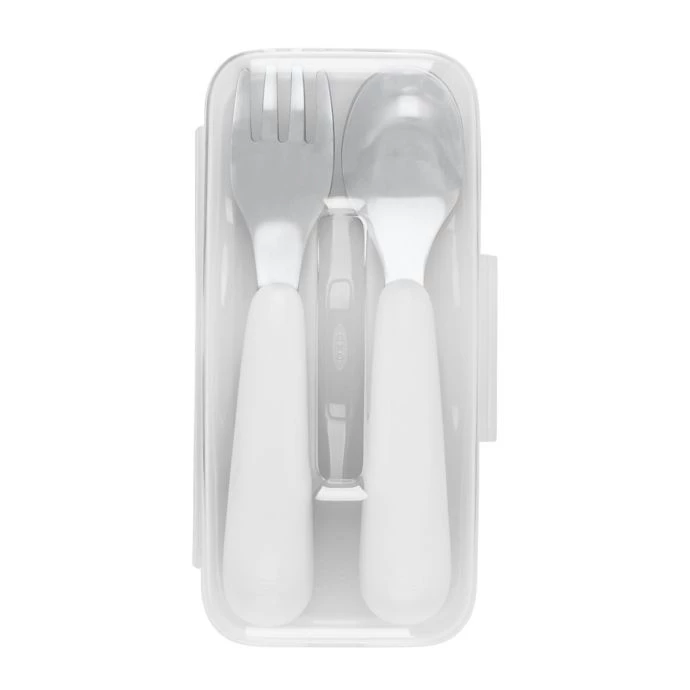 OXO Tot On The Go Fork And Spoon Set With Travel Case In Teal 7 OXO Tot On The Go Fork And Spoon Set With Travel Case In Teal