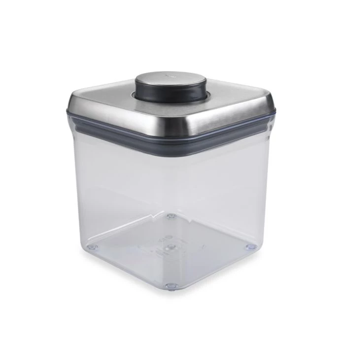 Organize With OXO OXO SteeL 2.4-Quart POP Square Food Storage Container 1 Organize With OXO OXO SteeL 2.4-Quart POP Square Food Storage Container