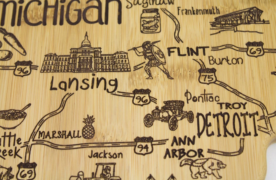 Destination Boards Totally Bamboo Destination Michigan (Mitten) 3 Destination Boards Totally Bamboo Destination Michigan (Mitten)