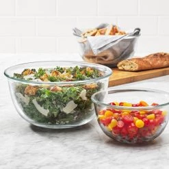 OXO Good Grips 3-Piece Clear Glass Mixing Bowl Set Cook With OXO