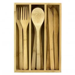 Storage & Organization Totally Bamboo 12-Piece Bamboo Flatware Set With Portable Storage Case