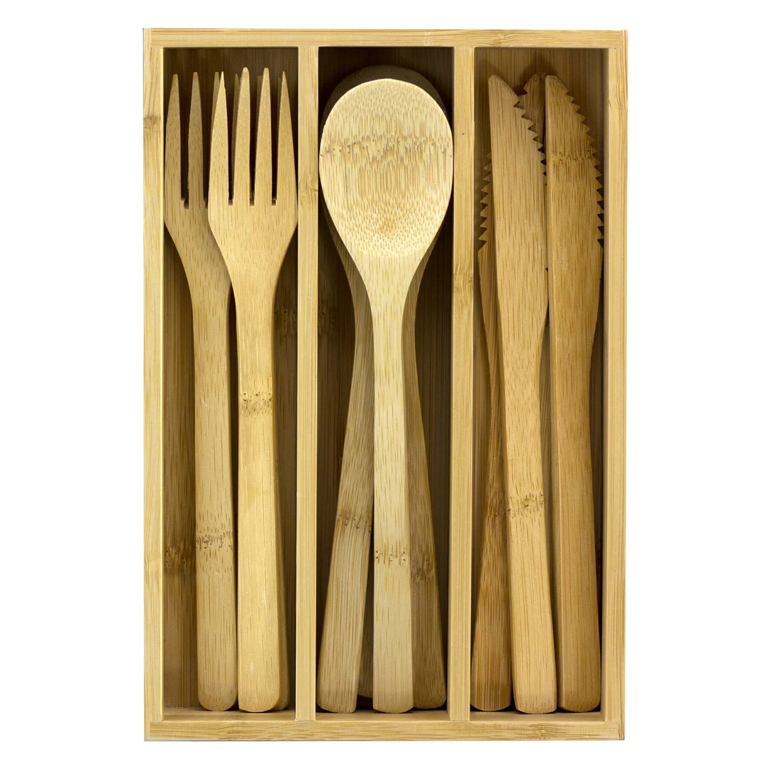 Storage & Organization Totally Bamboo 12-Piece Bamboo Flatware Set With Portable Storage Case 1 Storage & Organization Totally Bamboo 12-Piece Bamboo Flatware Set With Portable Storage Case