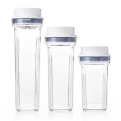 OXO Good Grips 3-Piece Clear Food Container With Dispenser Top Set Organize With OXO