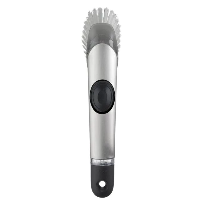 Clean With OXO OXO SteeL Soap Squirting Dish Brush 1 Clean With OXO OXO SteeL Soap Squirting Dish Brush