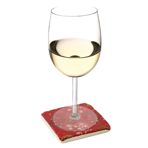 Wine Glass Accessories True Fabrications Paisley Sandstone Coasters 2 Wine Glass Accessories True Fabrications Paisley Sandstone Coasters