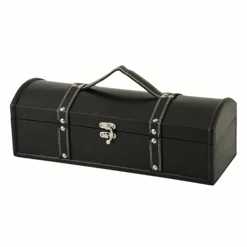 Wine Carry Bags True Fabrications 1-Bottle Antique Black Wine Box