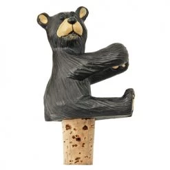 True Fabrications Little Black Bear Bottle Stopper Wine Bottle Stoppers