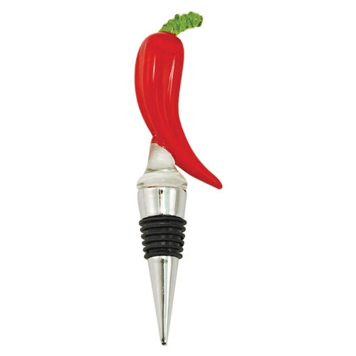 True Fabrications Glass Chili Pepper Bottle Stopper 1 True Fabrications Glass Chili Pepper Bottle Stopper