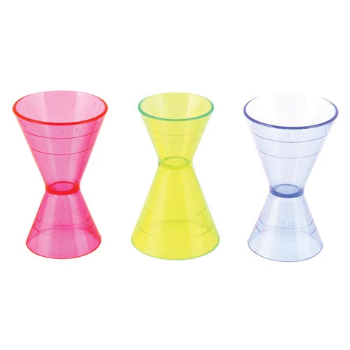 True Fabrications Assorted Neon Double Jiggers Bar/Cocktail Sets