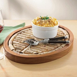 Wine Enthusiast Cork Presentation Oval Wine Cork Trivet Kit