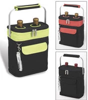 Picnic At Ascot Two Bottle Tote - Orange Wine Carry Bags