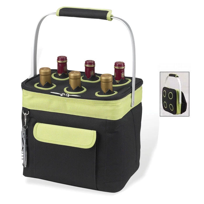 Picnic At Ascot 6-Bottle Collapsible Multi-purpose Cooler - Apple Wine Carry Bags 1 Picnic At Ascot 6-Bottle Collapsible Multi-purpose Cooler - Apple Wine Carry Bags
