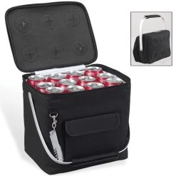 Picnic At Ascot 6-Bottle Collapsible Multi-purpose Cooler - Black Wine Carry Bags