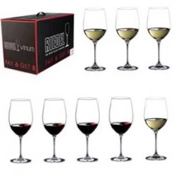 Riedel Vinum Chardonnay / Bordeaux Set Of 6 + 2 Free (Set Of 8) Riedel Value Sets