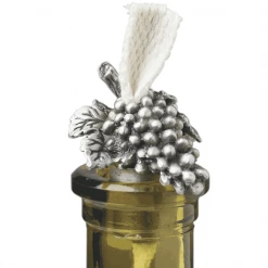 Epic Products Wine Bottle Accessories Pewter Grapes Bottle Candle