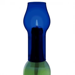 Epic Products Wine Bottle Accessories Glass Bottle Chimney- Blue