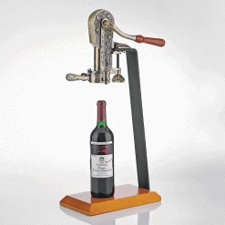 Shopwinestuff Wine Enthusiast Legacy Stationary Corkscrew With Birch Stand- Antique Bronze Stationary Corkscrews