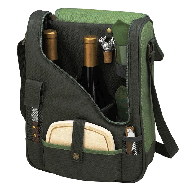 Picnic At Ascot Eco Two Bottle Wine & Cheese Cooler W/ Glasses 1 Picnic At Ascot Eco Two Bottle Wine & Cheese Cooler W/ Glasses
