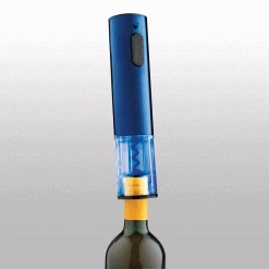 Wine Enthusiast Electric Blue Push-Button Corkscrew- Cobalt Blue Electric Corkscrews