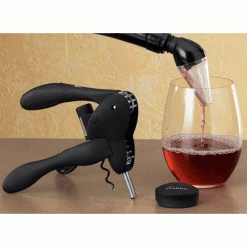 Lever Model Corkscrews Metrokane Rabbit Corkscrew With Houdini Aerating Pourer Kit