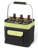 Picnic At Ascot 6-Bottle Collapsible Multi-purpose Cooler - Apple Wine Carry Bags