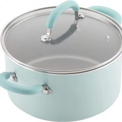 Rachael Ray Create Delicious Nonstick Cookware Pots And Pans Set, 13 Piece, Light Blue Shimmer 12 Rachael Ray Create Delicious Nonstick Cookware Pots And Pans Set, 13 Piece, Light Blue Shimmer