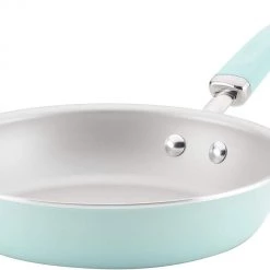 Rachael Ray Create Delicious 9.5 Inch Nonstick Deep Fry Pan, Light Blue Shimmer