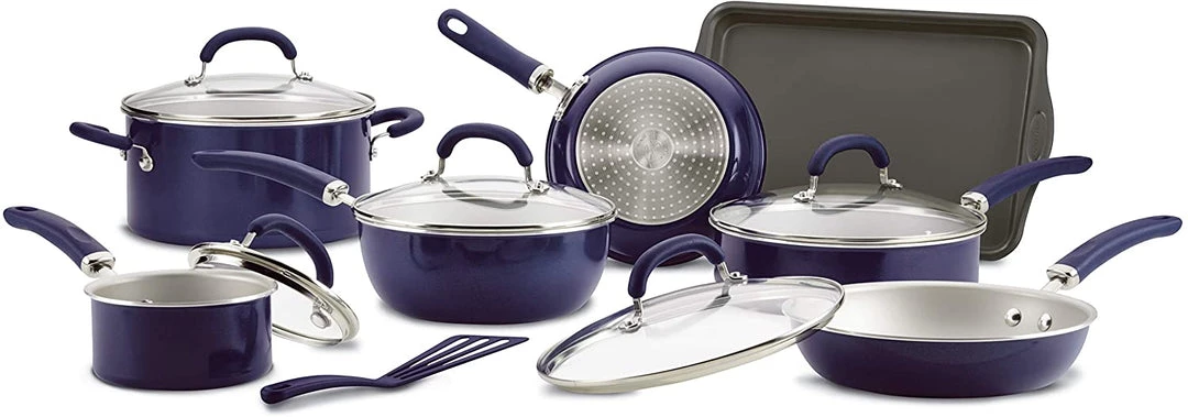 Rachael Ray Create Delicious Nonstick Cookware Pots And Pans Set, 13 Piece, Purple Shimmer 2 Rachael Ray Create Delicious Nonstick Cookware Pots And Pans Set, 13 Piece, Purple Shimmer