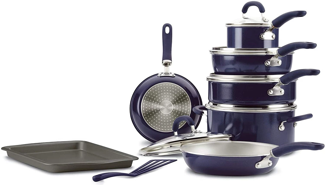 Rachael Ray Create Delicious Nonstick Cookware Pots And Pans Set, 13 Piece, Purple Shimmer 4 Rachael Ray Create Delicious Nonstick Cookware Pots And Pans Set, 13 Piece, Purple Shimmer