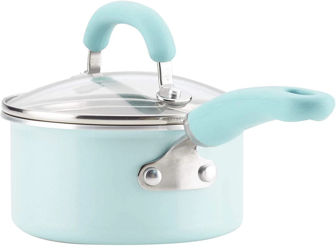 Rachael Ray Create Delicious Nonstick Cookware Pots And Pans Set, 13 Piece, Light Blue Shimmer 2 Rachael Ray Create Delicious Nonstick Cookware Pots And Pans Set, 13 Piece, Light Blue Shimmer