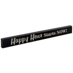 Epic Products Happy Hour Starts Now! Wood Block Sign- Large Wine / Beer Signs