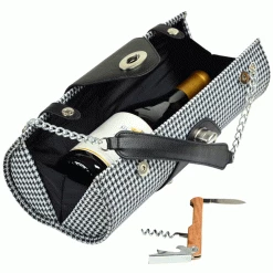 Wine Carry Bags Picnic At Ascot Wine Carrier & Purse - HoundsTooth