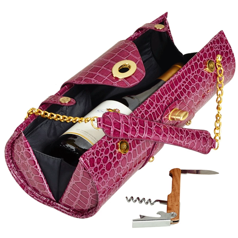 Picnic At Ascot Wine Carrier & Purse - Purple 3 Picnic At Ascot Wine Carrier & Purse - Purple