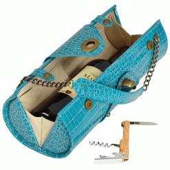 Picnic At Ascot Wine Carrier & Purse - Turquoise Wine Carry Bags 5 Picnic At Ascot Wine Carrier & Purse - Turquoise Wine Carry Bags
