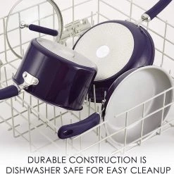 Rachael Ray Create Delicious Nonstick Cookware Pots And Pans Set, 13 Piece, Purple Shimmer 12 Rachael Ray Create Delicious Nonstick Cookware Pots And Pans Set, 13 Piece, Purple Shimmer