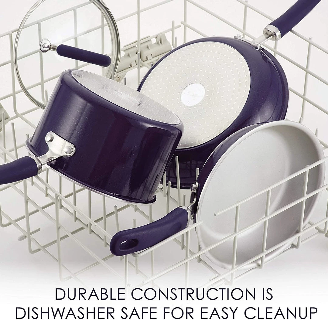 Rachael Ray Create Delicious Nonstick Cookware Pots And Pans Set, 13 Piece, Purple Shimmer 5 Rachael Ray Create Delicious Nonstick Cookware Pots And Pans Set, 13 Piece, Purple Shimmer
