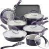 Rachael Ray Create Delicious Nonstick Cookware Pots And Pans Set, 13 Piece, Purple Shimmer