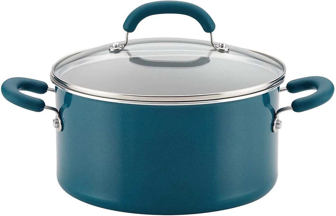 Rachael Ray Create Delicious Nonstick Stock Pot/Stockpot With Lid - 6 Quart, Teal Shimmer 1 Rachael Ray Create Delicious Nonstick Stock Pot/Stockpot With Lid - 6 Quart, Teal Shimmer