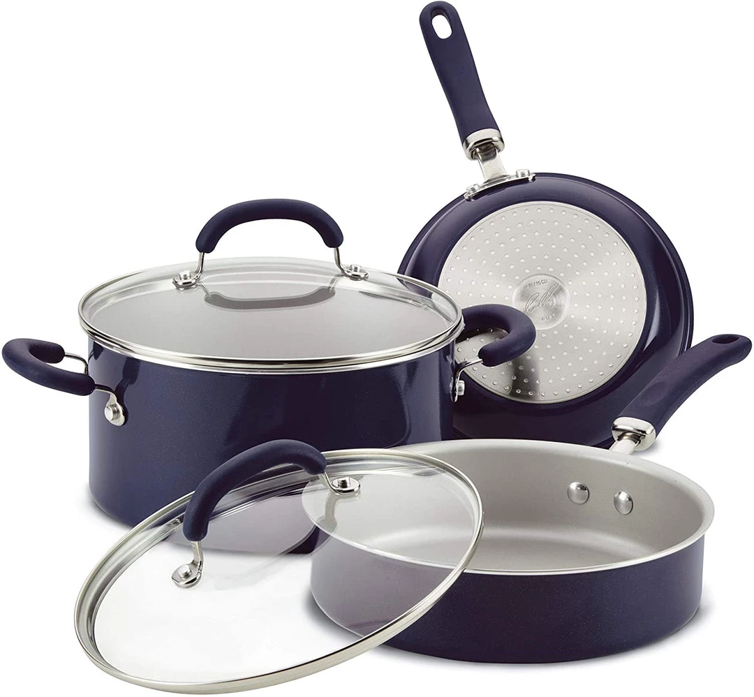 Rachael Ray Create Delicious Nonstick Cookware Pots And Pans Set, 13 Piece, Purple Shimmer 3 Rachael Ray Create Delicious Nonstick Cookware Pots And Pans Set, 13 Piece, Purple Shimmer