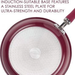 Rachael Ray Create Delicious 2 Piece Nonstick Skillet Set, Burgundy Shimmer