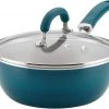 Rachael Ray Create Delicious Nonstick Fry Saute Purpose Pan With Lid, 3 Quart, Teal Shimmer